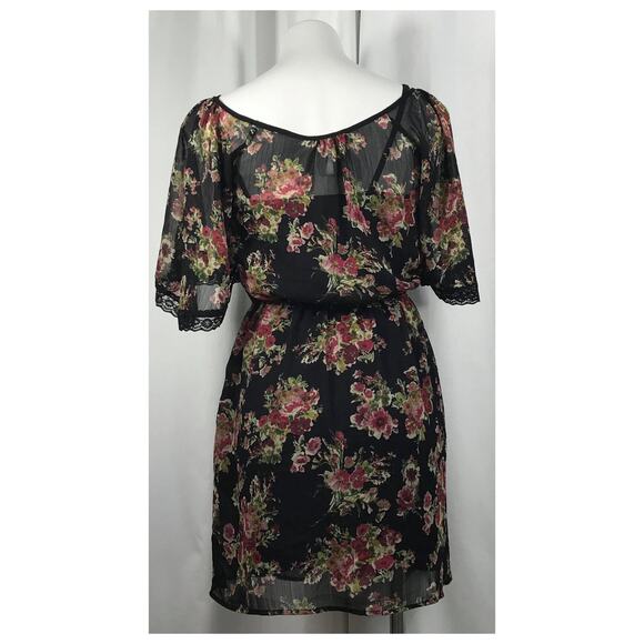 50% OFF Xhilaration Dress Floral Sheer Pockets - Picture 3 of 6